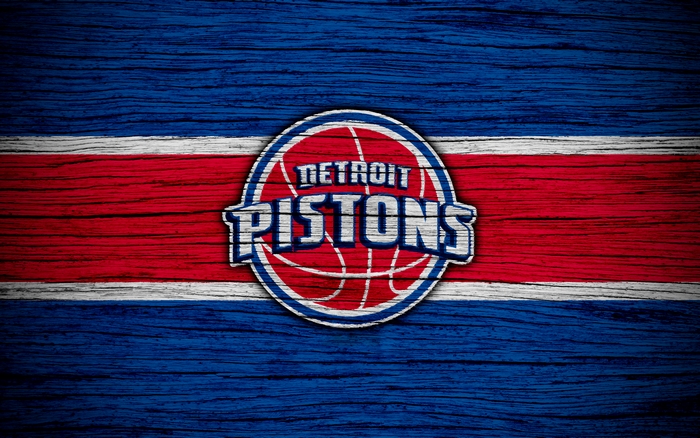 Detroit Pistons Logo on Wood Texture