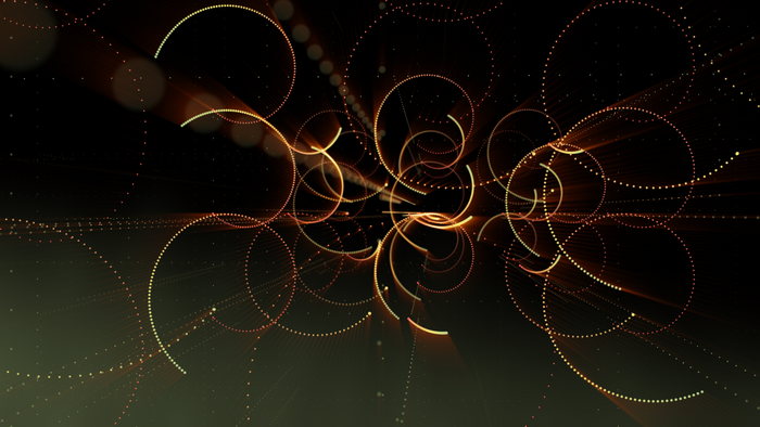 Sci-Fi particle effect with glowing rings