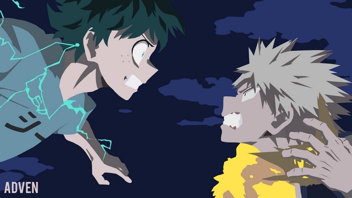 Izuku Midoriya and Katsuki Bakugou from My Hero Academia