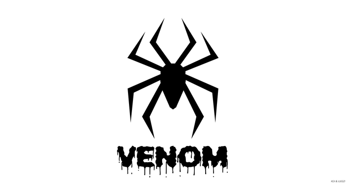 Black Venom Spider Symbol with Dripping Text