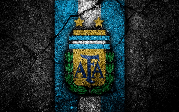 Argentina National Football Team Emblem on Cracked Surface