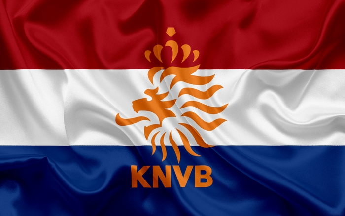 Netherlands National Football Team Logo on Flag
