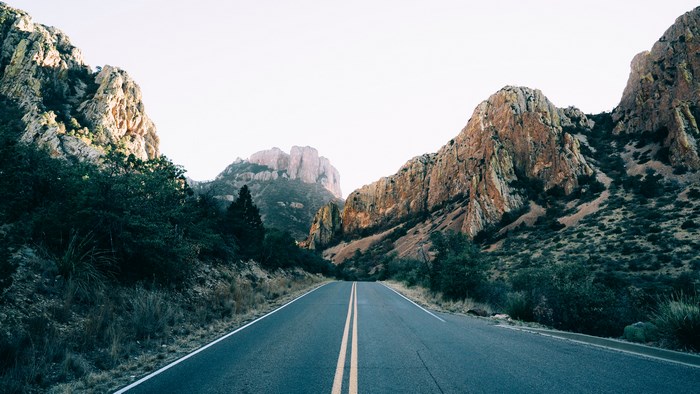 Road through Big Bend National Park, Texas