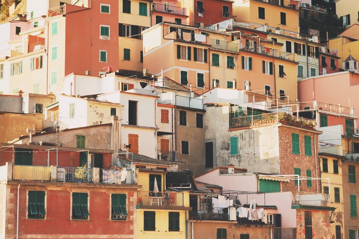 Colorful buildings in Riomaggiore, Italy