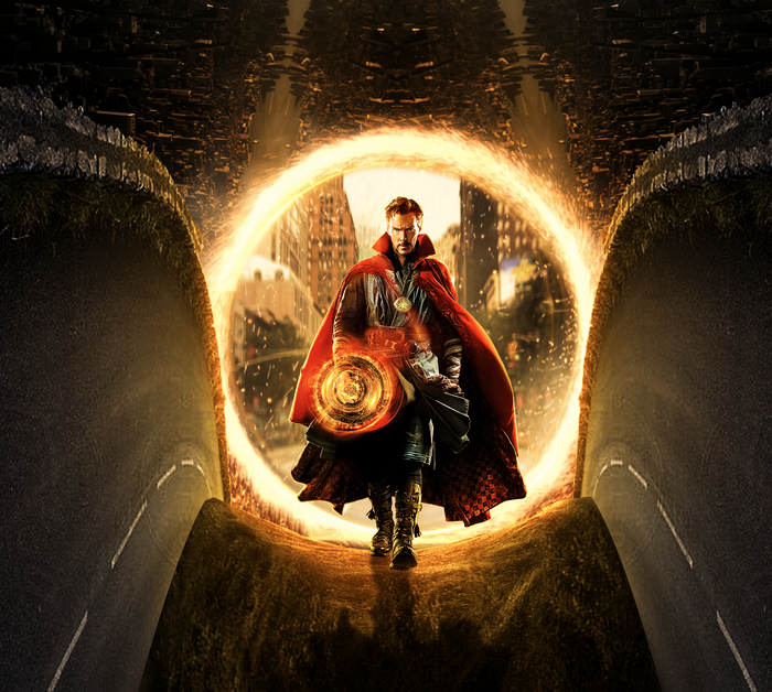 Doctor Strange creating a portal