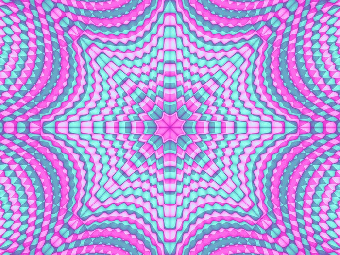 Abstract Pink and Teal Kaleidoscopic Pattern
