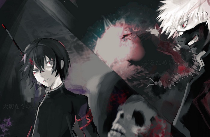 Juuzou Suzuya and Ken Kaneki from Tokyo Ghoul