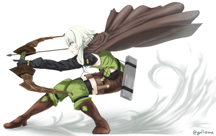 Elf Archer with Bow and Arrow