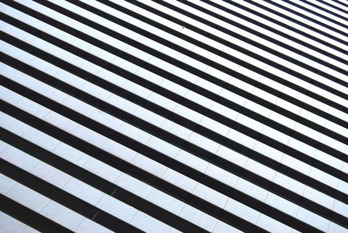 Diagonal Stripes Pattern on Building Facade