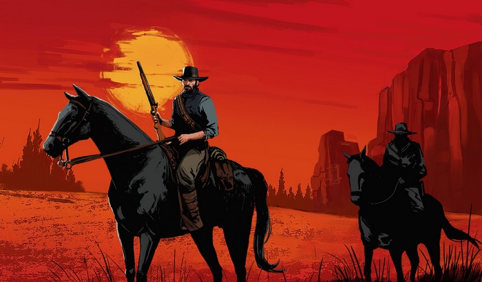 Arthur Morgan from Red Dead Redemption 2 on horseback