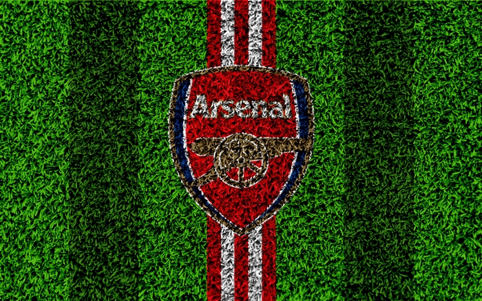 Arsenal F.C. logo on a grass background