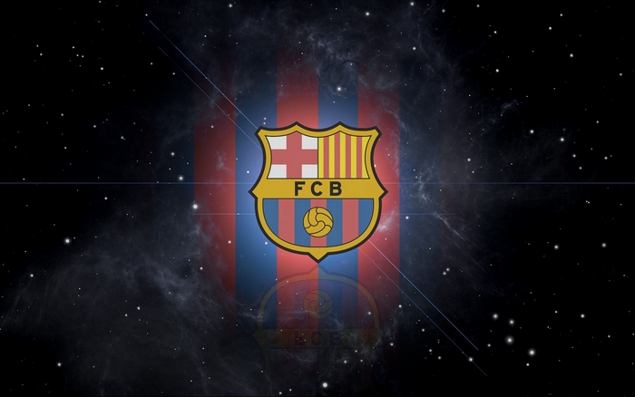 FC Barcelona Logo on Space Background