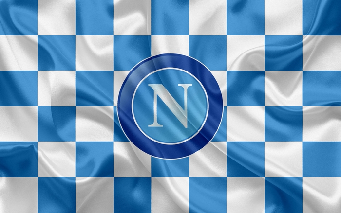 S.S.C. Napoli logo on checkered flag