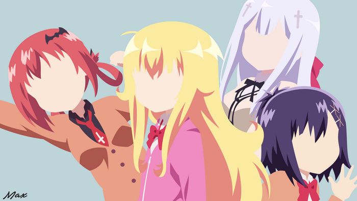 Satanichia, Raphiel, Gabriel, and Vignette from Gabriel Dropout