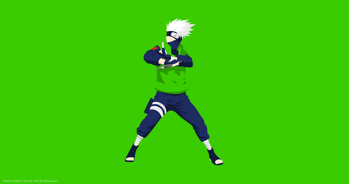 Minimalist Kakashi Hatake with White Hair
