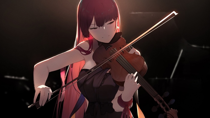 Anime girl playing violin
