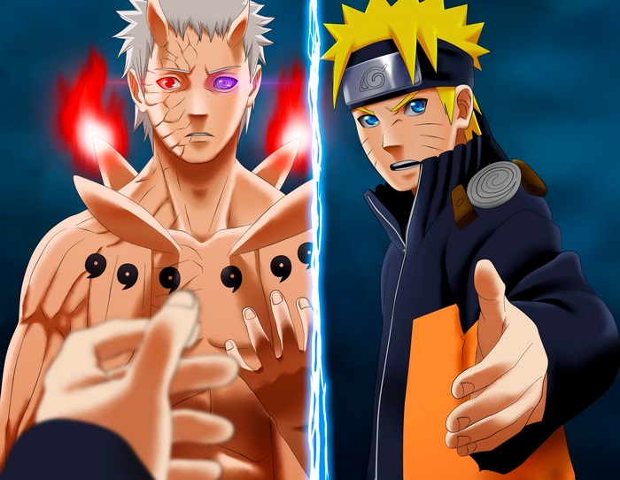 Naruto Uzumaki and Obito Uchiha from Naruto