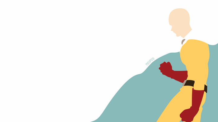 Saitama from One-Punch Man minimalist illustration