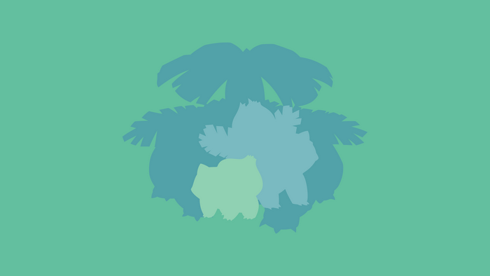 Bulbasaur, Ivysaur, and Venusaur from Pokémon