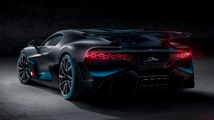 Sleek Black Bugatti Divo Rear View
