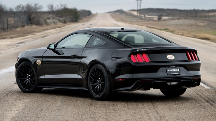 Black Hennessey Mustang GT Coupe on a Road