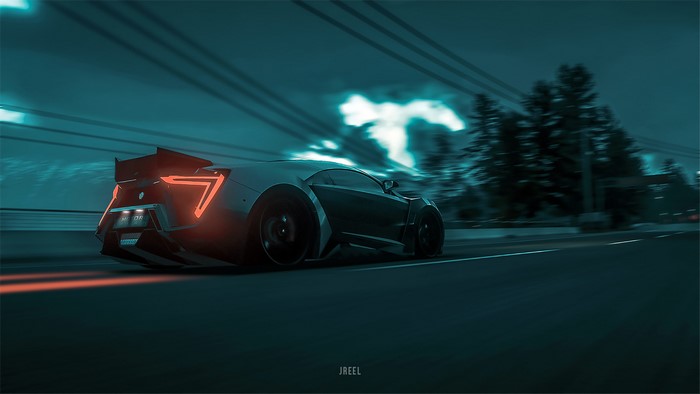Sleek Lykan HyperSport Driving at Night