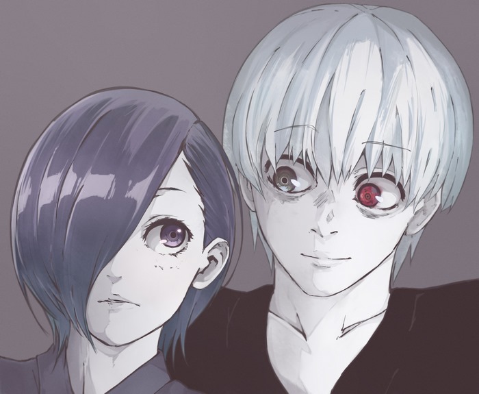 Touka Kirishima and Ken Kaneki from Tokyo Ghoul