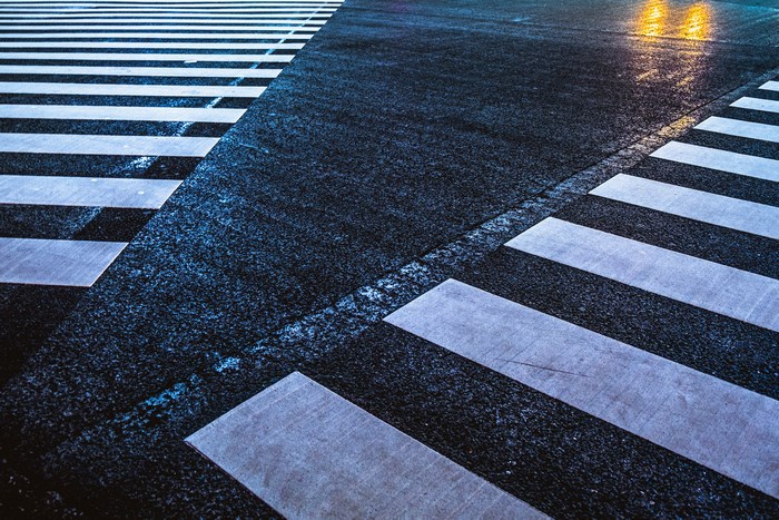 Zebra crossing in Tokyo at night