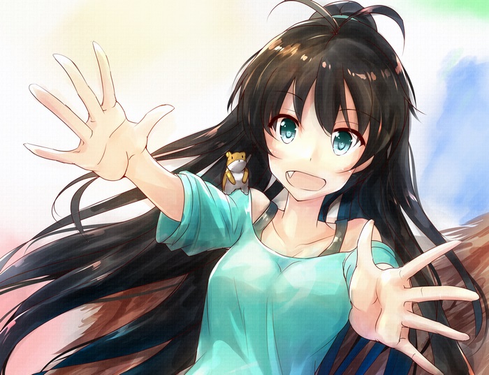 Hibiki Ganaha with a hamster