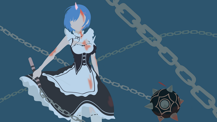 Rem from Re:ZERO with chains and flail