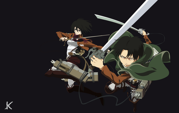Mikasa Ackerman and Levi Ackerman from Attack on Titan