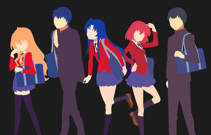 Toradora! characters in minimalist style
