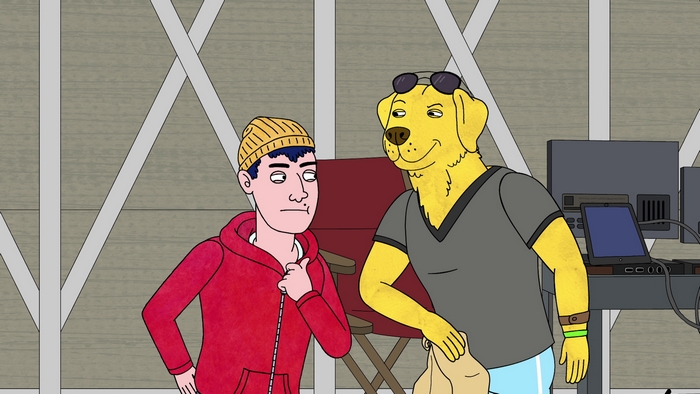 Todd Chavez and Mr. Peanutbutter from BoJack Horseman