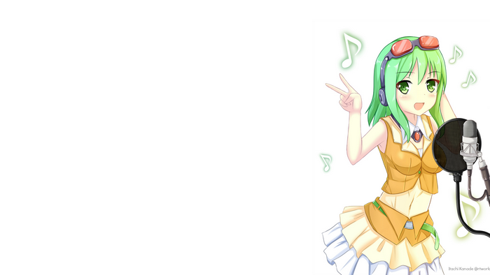 GUMI from Vocaloid with Microphone