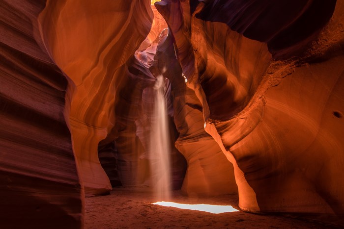 Sunlight Beam Inside Red Rock Canyon