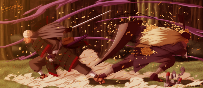 Mifune from Naruto fighting