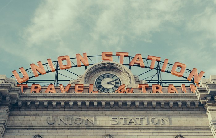 Union Station Denver Colorado Travel By Train Sign