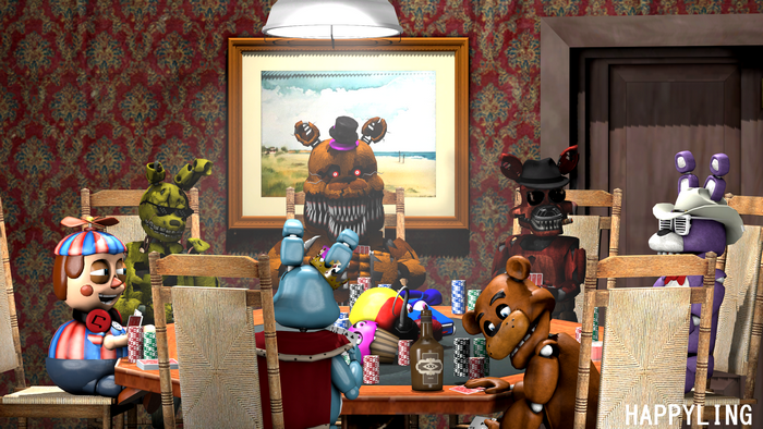 Five Nights at Freddy's Characters Playing Poker