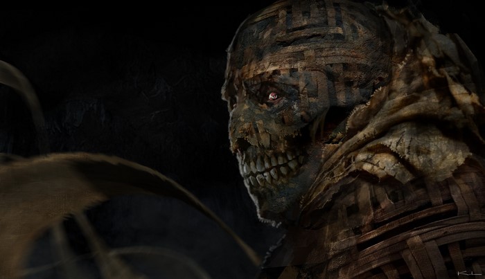Mummy creature with glowing eyes