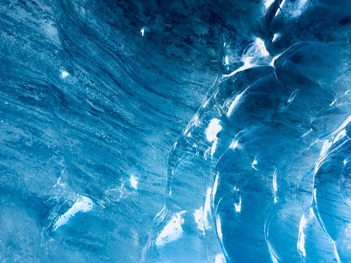 Abstract blue ice cave texture