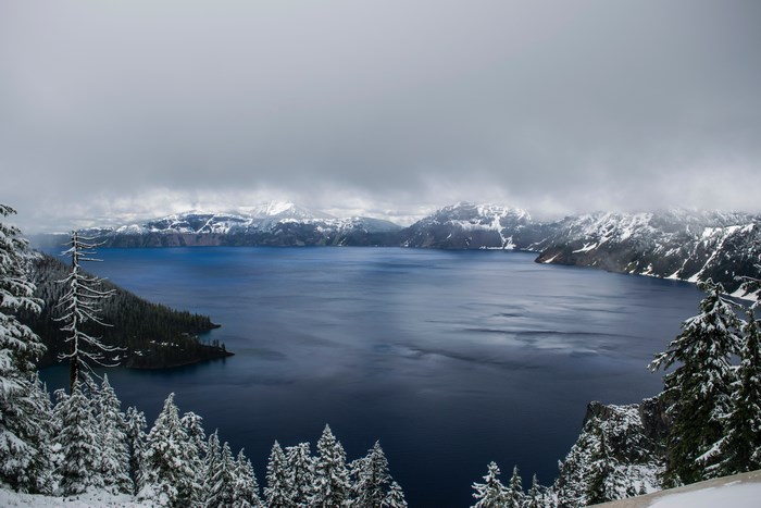 Crater Lake National Park in Winter