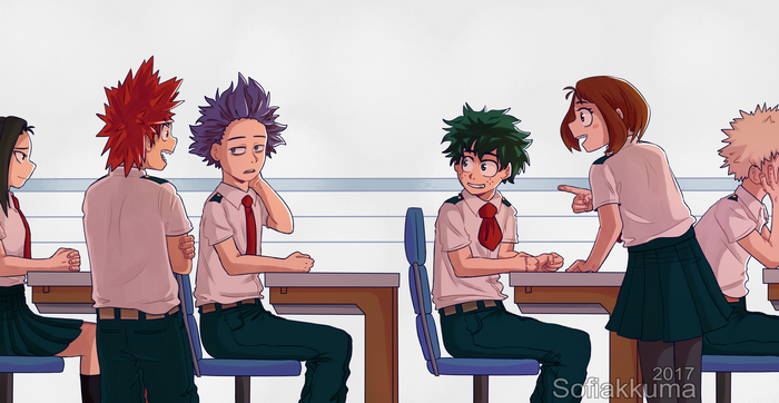 My Hero Academia Classroom Scene with Class 1-A
