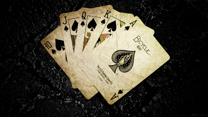 Playing Cards: Ace, King, Queen, Jack, 10 of Spades