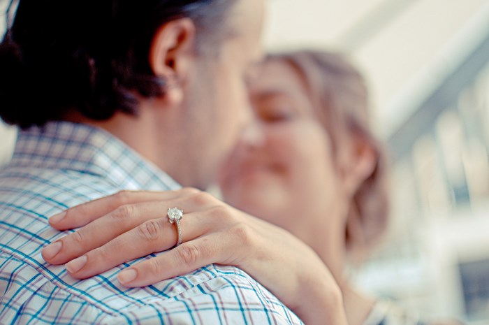 Couple with Engagement Ring