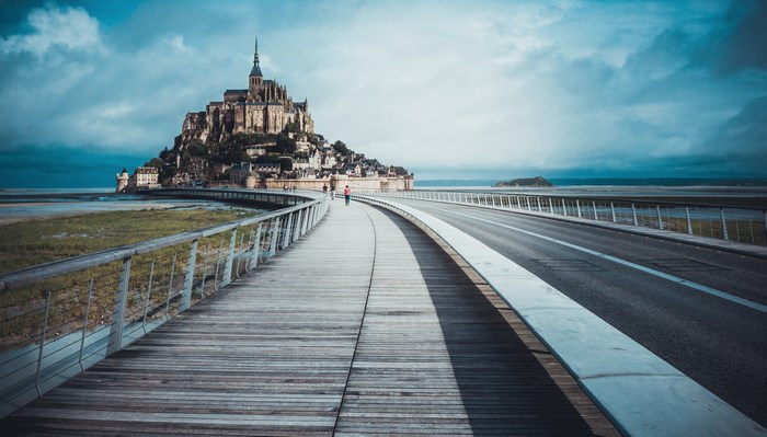 Mont Saint Michel causeway and island castle