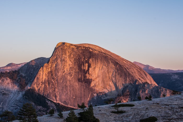 Sunset Glow on Half Dome Mountain