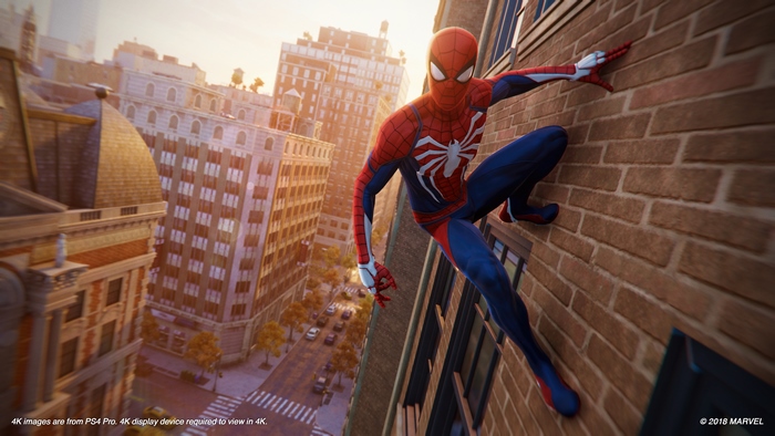 Spider-Man from Marvel Comics in a City