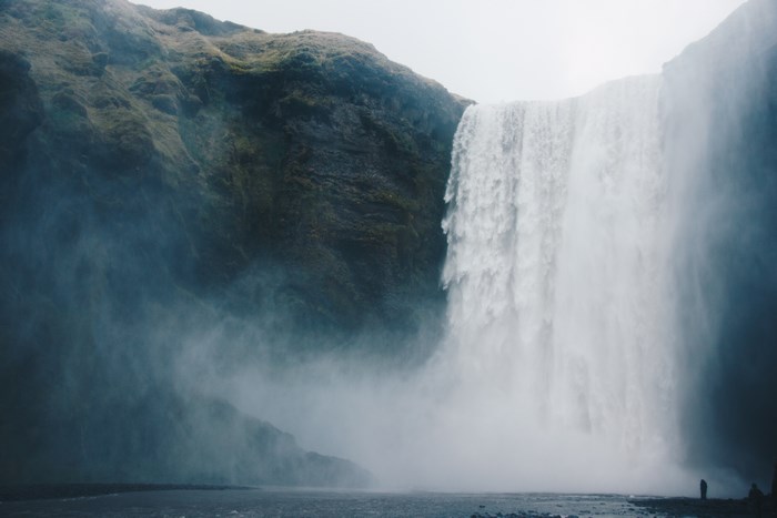 Skógafoss Waterfall in Iceland with Mist