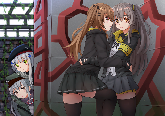UMP45 and UMP9 Embrace with G11 and HK416 Peeking