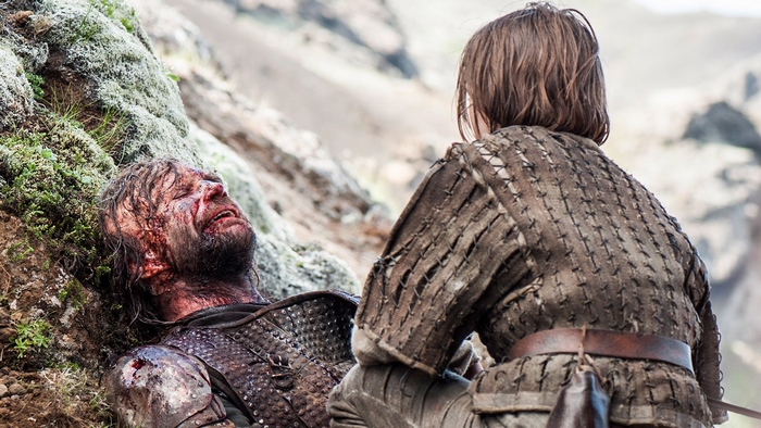 Sandor Clegane and Arya Stark from Game of Thrones